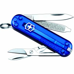 NAVAJA VICTORINOX SWISSLITE, AZUL TRANSPARENTE