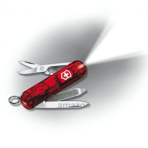NAVAJA VICTORINOX SWISSLITE, ROJO TRANSPARENTE