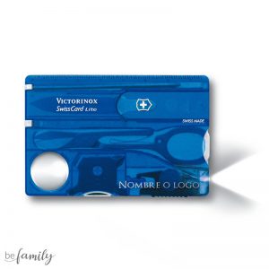 SWISSCARD LITE VICTORINOX AZUL TRANSPARENTE