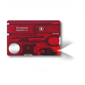 SWISSCARD LITE VICTORINOX ROJO TRANSPARENTE